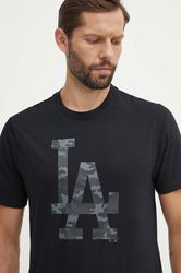 47 Brand Tricou Din Bumbac MLB Los Angeles Dodgers Barbati, Culoarea Negru, Cu Imprimeu, BB012TEMECH608510JK