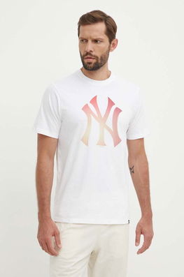 47 Brand Tricou Din Bumbac MLB New York Yankees Barbati, Culoarea Alb, Cu Imprimeu, BB017TEMECH618798WW