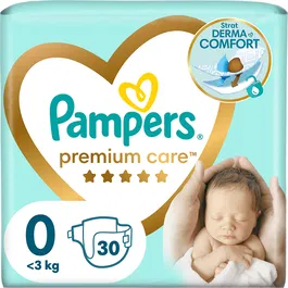 Scutece Pampers Premium Care 0 New Born Carry Pack, 30 bucati