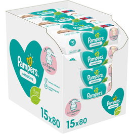 Servetele umede Pampers Sensitive, 15 pachete x 80, 1200 buc