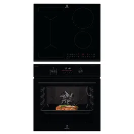 Pachet incorporabil Electrolux - Cuptor electric EOD6C77H, SteamBake, 72 l, 60 cm + Plita inductie LIV63431BK, conexiune Hob2Hood, functie punte