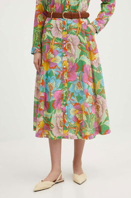 La Petite Française Fusta Din Bumbac JACINTHE Midi, Evazati Multicolor