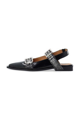 Bianco Balerini De Piele BIAVICTORIA Culoarea Negru, Cu Toc Deschis, 11251612