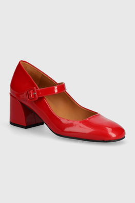 Billi Bi Pantofi De Piele Culoarea Rosu, Cu Toc Drept, A5563