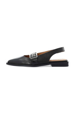Bianco Balerini De Piele BIAVICTORIA Culoarea Negru, Cu Toc Deschis, 11251703