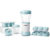 Blender Nutribullet Baby 200 W 0C22300026, 1 viteza, vas 0.9l, cupa mica 0.295l, 6 recipiente depozitare cu capac, tava silicon, Alb