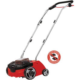 Scarificator electric pe acumulator Einhell PXC GC-SC 36/31 Li-Solo, 2 X 18 V, latime lucru 31 cm, 16 lame de scarificare, 3 trepte de adancime, fara acumulator si incarcator in setul de livrare