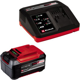 Set Acumulator + Incarcator, Einhell, 5.2 Ah + 4 Ah, Rosu/Negru