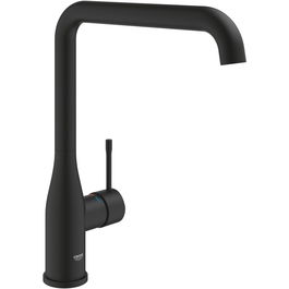 Baterie de bucatarie Grohe Essence 30505KF0, 3/8'', tip L, pipa inalta, pivotanta, mat, Negru