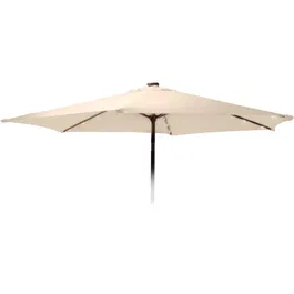 Umbrela gradina/terasa cu 24 leduri Ambiance, diametru 270 cm, poliester, panou solar alimentare leduri, actionare manuala, mecanism cu inclinare, protectie UV 30+, crem