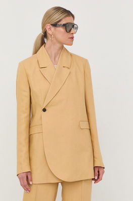Herskind Blazer Din Amestec De In Culoarea Bej, Un Singur Rand De Nasturi, Neted