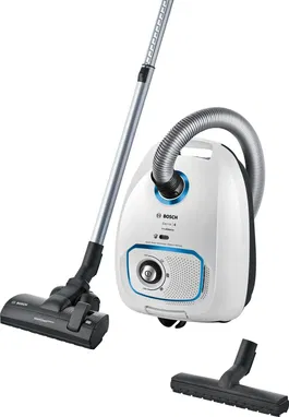 Aspirator cu sac Bosch BGLS4SIL1, 700 W, ProSilence, PowerProtect, filtru igienic, capacitate sac 4 l, Alb