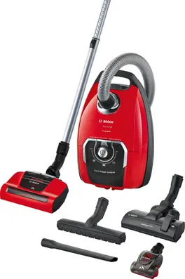 Aspirator cu sac Bosch BGB8PET1 Seria 8, 650 W, 5 l, ProAnimal cu functie SelfClean, perie AirTurbo Plus, filtru igienic HEPA H13, Rosu