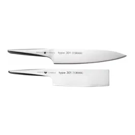 Set 2 cutite Type 301 by F.A. Porsche CHROMA, Cutitul bucatarului P-01 24 cm + Cutit profesional pentru legume Tokyo Style P-36 17 cm, inox 18/10