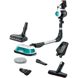 Aspirator cu acumulatori Bosch Unlimited 7 ProHygienic Aqua BCS71HYG1, baterie 3 Ah, 3 trepte de putere; Perie AllFloor DynamicPower cu LED-uri, 2in1 DynamicAqua Mop, rezervor apa pentru stergere pana la 50m2, Alb