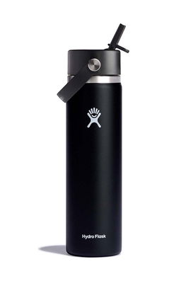 Hydro Flask Sticlă Thermos Wide Flex Straw Cap 24 Oz W24BFS001 Negru