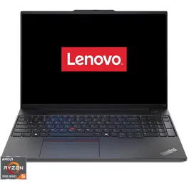 Laptop Lenovo 16'' ThinkPad E16 Gen 2, WUXGA IPS, Procesor AMD Ryzen™ 5 7535HS (16M Cache, up to 4.55 GHz), 32GB DDR5, 1TB SSD, AMD Radeon 660M, No OS, Black