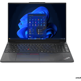 Laptop Lenovo 16'' ThinkPad E16 Gen 2, WUXGA IPS, Procesor AMD Ryzen™ 5 7535HS (16M Cache, up to 4.55 GHz), 16GB DDR5, 512GB SSD, AMD Radeon 660M, No OS, Black