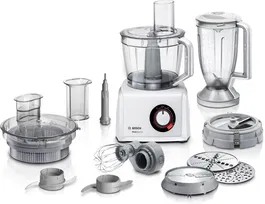 Robot de bucatarie Bosch MC812W872, 1250 W, Blender 1.5 litri, Bol XXL, SmartStorage, Cube cutter, Alb