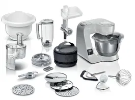 Robot de bucatarie Bosch MUM5XL72 Seria 4, 1000 W, Bol de 3,9 l, Cantar integrat, Mixare Planetara 3D, 7 trepte de putere, Easy ArmLift, Inox