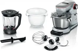 Robot de bucatarie Bosch MUM9BX5S22 Seria 8, 1500 W, Bol de 5,5 l, Cantar integrat, 7 trepte de putere, Sensor Control Plus, Senzor Smart Dough,