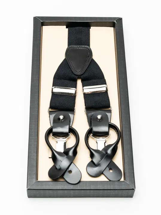Bretele Elegante Barbati Negre Cu Doua Posibilitati De Prindere BMan077