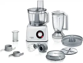 Robot de bucatarie Bosch MC812W620, 1100 W, Bol XXL, 50 functii, blender de 1.5 litri, Alb