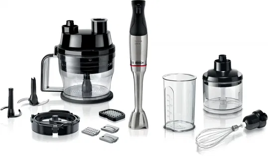Mixer vertical Bosch MSM6M8X1 Seria 6, 1200 W, QuattroBlade, Switch-on lock, Inox