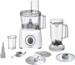 Robot de bucatarie Bosch MCM3200W MultiTalent 3, 800 W, 2 trepte de viteza, blender, SmartStorage, Alb
