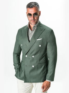 Sacou Barbati Verde De Vara Doua Randuri BMan0007