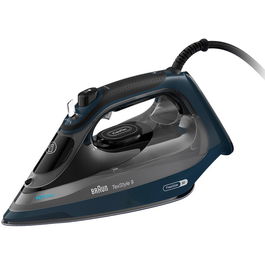 Fier de calcat Braun TexStyle 9 SI9682DB, 0127409002, 3200 W, abur variabil 60g/min, jet de abur 260g/min, rezervor 330 ml, tehnologie FreeGlide 3D, sistem inteligent iCare, talpa EloxalPlus, negru/albastru