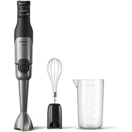 Mixer vertical Philips HR2682/00Seria 5000, 1200 W, Tehnologie SpeedTouch, Aparatoarea împotriva stropirii pentru lama, Indicator de viteză cu LED, Accesoriu tel, negru/argintiu
