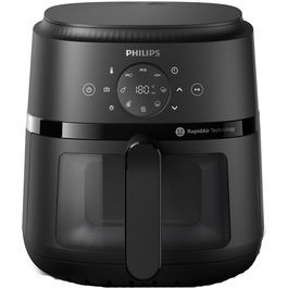 Friteuza fara ulei Philips NA220/00 Seria 2000, 4.2 l, 13 metode de gatit, Fereastra de gatit, Ecran tactil, Tehnologie RapidAir, Controlul timpului pana la 60 min, negru