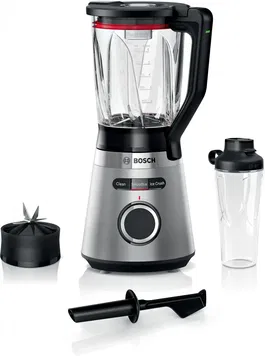 Blender Bosch MMB6384M, 1200 W, 1.5 l, 3 programe automate, cana ThermoSafe, Inox