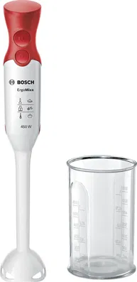 Mixer vertical Bosch MSM64010, 450 W, QuattroBlade, Alb/Rosu
