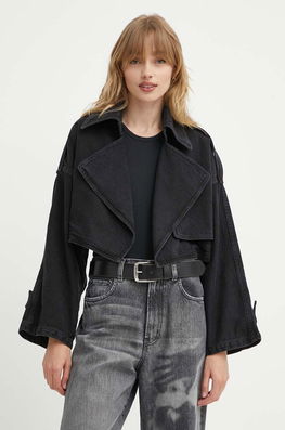 K+LUSHA Geaca Jeans Femei, Culoarea Negru, De Tranzitie, KLOLIMPIDF131KLW13