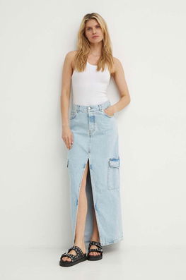 K+LUSHA Fusta Jeans Maxi, Drept, KLASTREADF129KLW06 Albastru