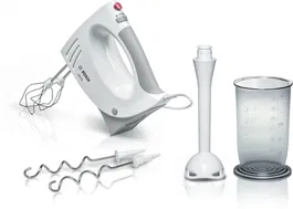 Mixer de mana Bosch MFQ3540, 450 W, 5 trepte de putere + functie turbo, Alb
