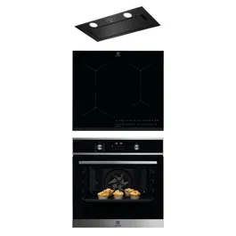 Pachet incorporabil Electrolux - Cuptor electric EOD6P66X, SteamBake, 72 l + Plita inductie EIS62443, conectivitate hota + Hota integrata LFG716R, 54 cm