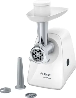 Masina de tocat Bosch MFW2510W SmartPower, 1500 W, 1.7 kg/ min, Alb