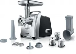 Masina de tocat Bosch MFW68640, 2200 W, 4.3 kg/ min, buton reverse, negru/ argintiu