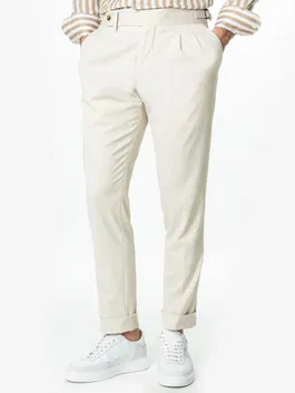 Pantaloni Cu Pense Barbati Vara Gurkha Crem Unt Bumbac BMan703