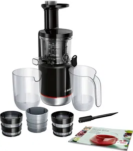 Storcator de fructe cu melc Bosch MESM731M, 150 W, 55 RPM, Trei filtre incluse, Negru