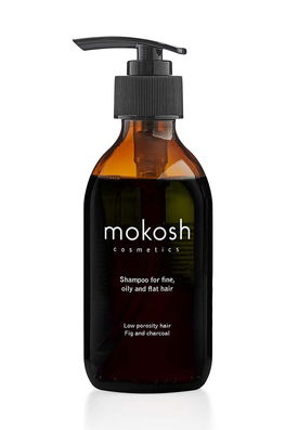 Mokosh Sampon Pentru Par Subtire, Gras și Fara Volum Figa & Węgiel 200 Ml Negru