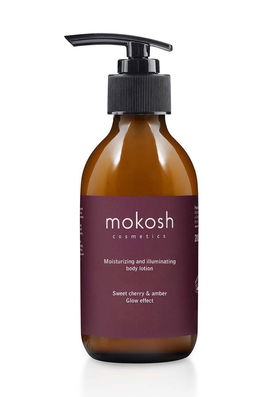 Mokosh Loțiune De Corp Hidratantă și Iluminatoare Czereśnia & Bursztyn 200 Ml Violet