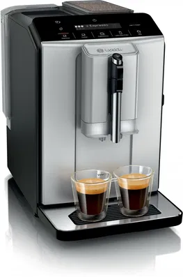 Espressor automat Bosch VeroCafe TIE20301, 15 bari, 1,4 l, rasnita ceramica, MilkMagic Pro, OneTouch, Argintiu