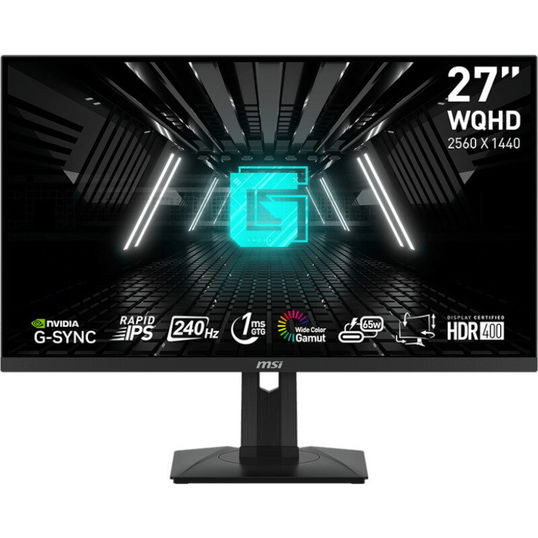 Monitor LED MSI Gaming G274QPX 27 inch QHD IPS 1 ms 240 Hz USB-C HDR G-Sync Compatible