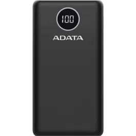 Acumulator extern ADATA 20000mAh, Quick Charge 3.0 + PD 18W, 2 x USB &amp, 1 x USB-C, P20000QCD 20.000 mAh, Total 3A, Negru