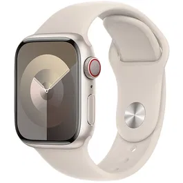 Apple Watch 9, GPS, Cellular, Carcasa Starlight Aluminium 45mm, Starlight Sport Band - S/M