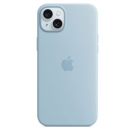 Husa de protectie Apple Silicone Case with MagSafe pentru iPhone 15 Plus, Light Blue